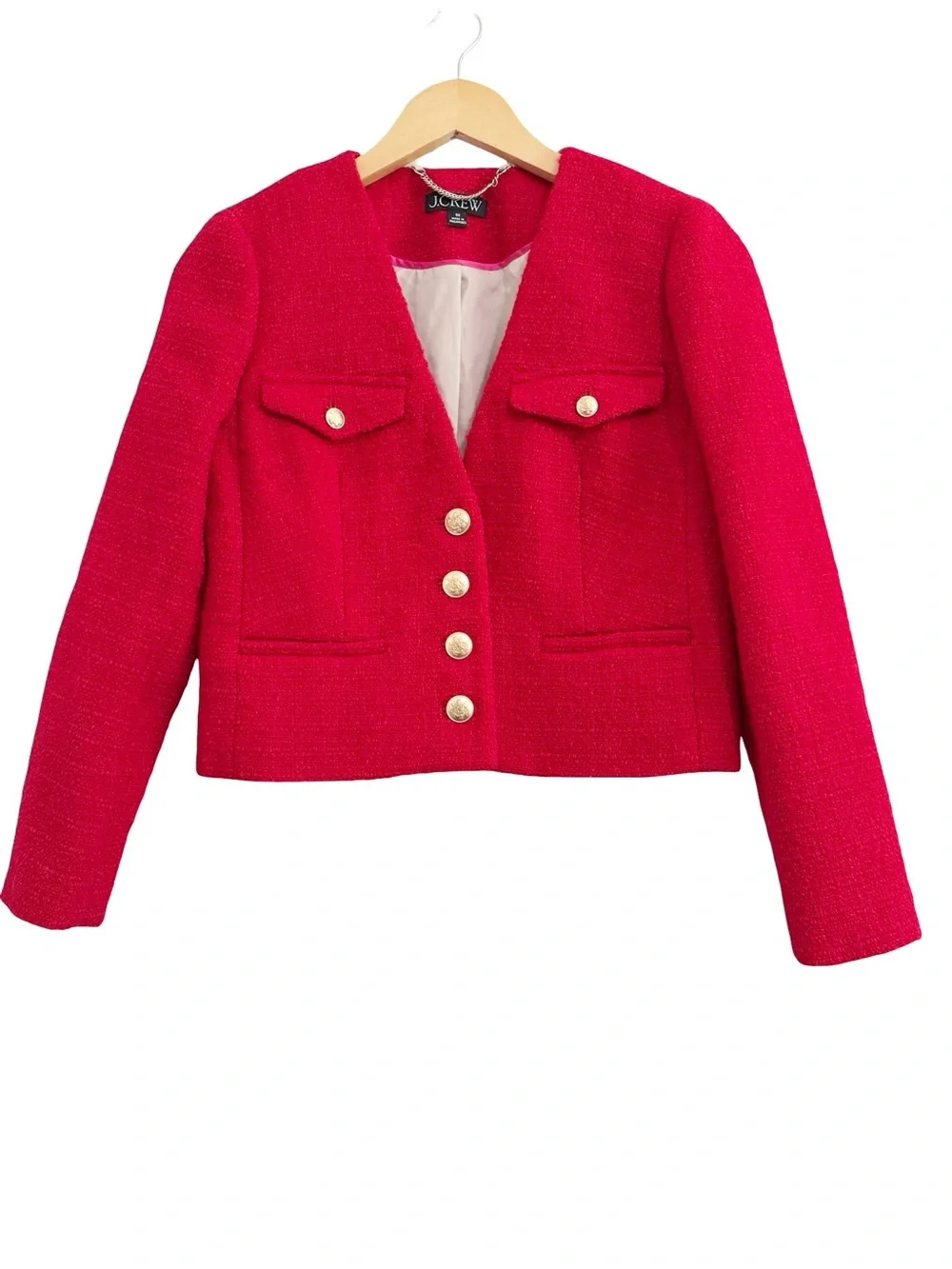J. Crew Lady Jacket Maritime Tweed Festival Blazer Red 00